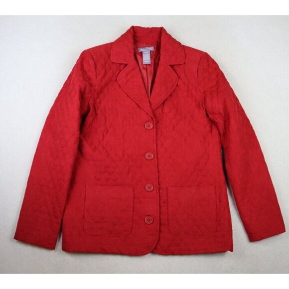 LAURA SCOTT - WOMEN'S RED SOFT QUILTED MICROFIBER JACKET - SIZE S - Picture 2 of 6
